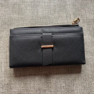 Women's Wallet in Black with Gold Accent